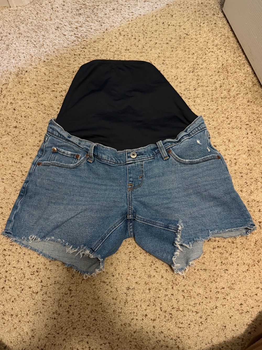 Abercrombie & Fitch Maternity Blue Denim Dad Shorts